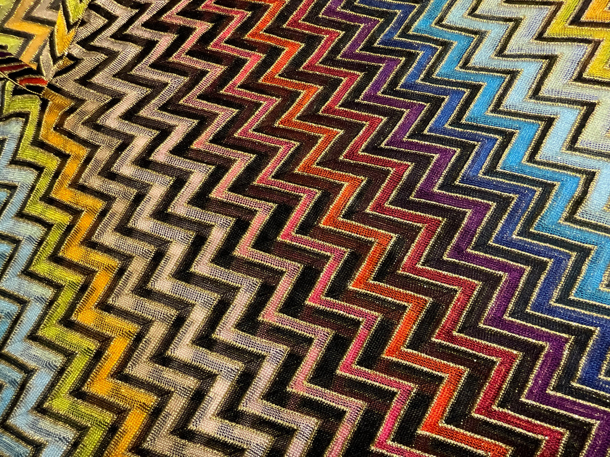 Missoni Multicolour Zigzag Metallic Knit Short Kaftan – Size M ladies
