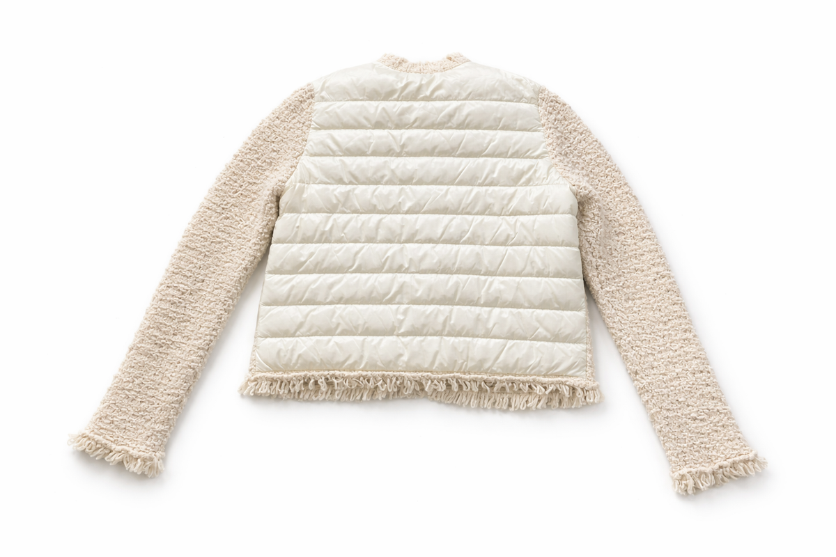 Moncler Tweed Fringe Blazer Jacket Size M medium ladies