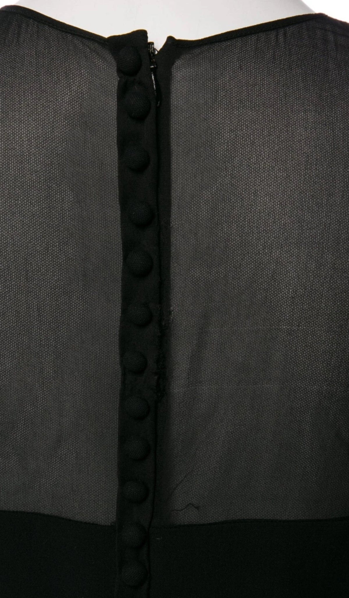 EMILIO PUCCI - BLACK WOOL DRESS WITH SEE THROUGH SILK SLEEVES -SIZE M MEDIUM ladies