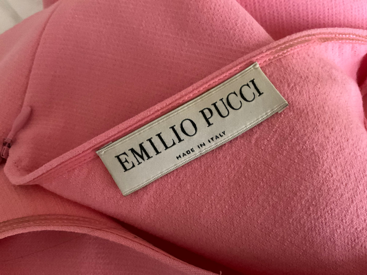 $1,900 Emilio Pucci Pink Virgin Wool Sexy Shift Dress I 38 UK 6 US 4 ladies