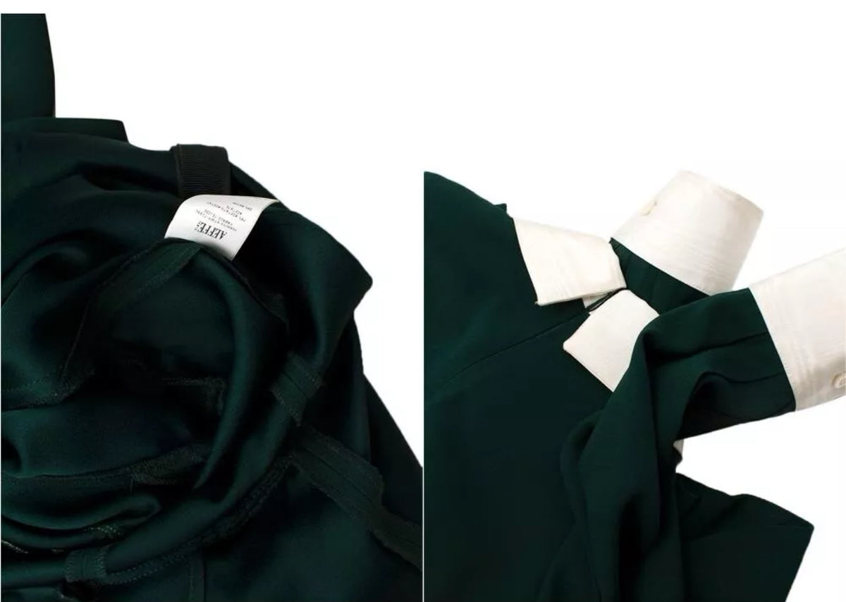 Moschino Emerald Green Rose Embroidered Dress I 42 UK 10 US 6 ladies