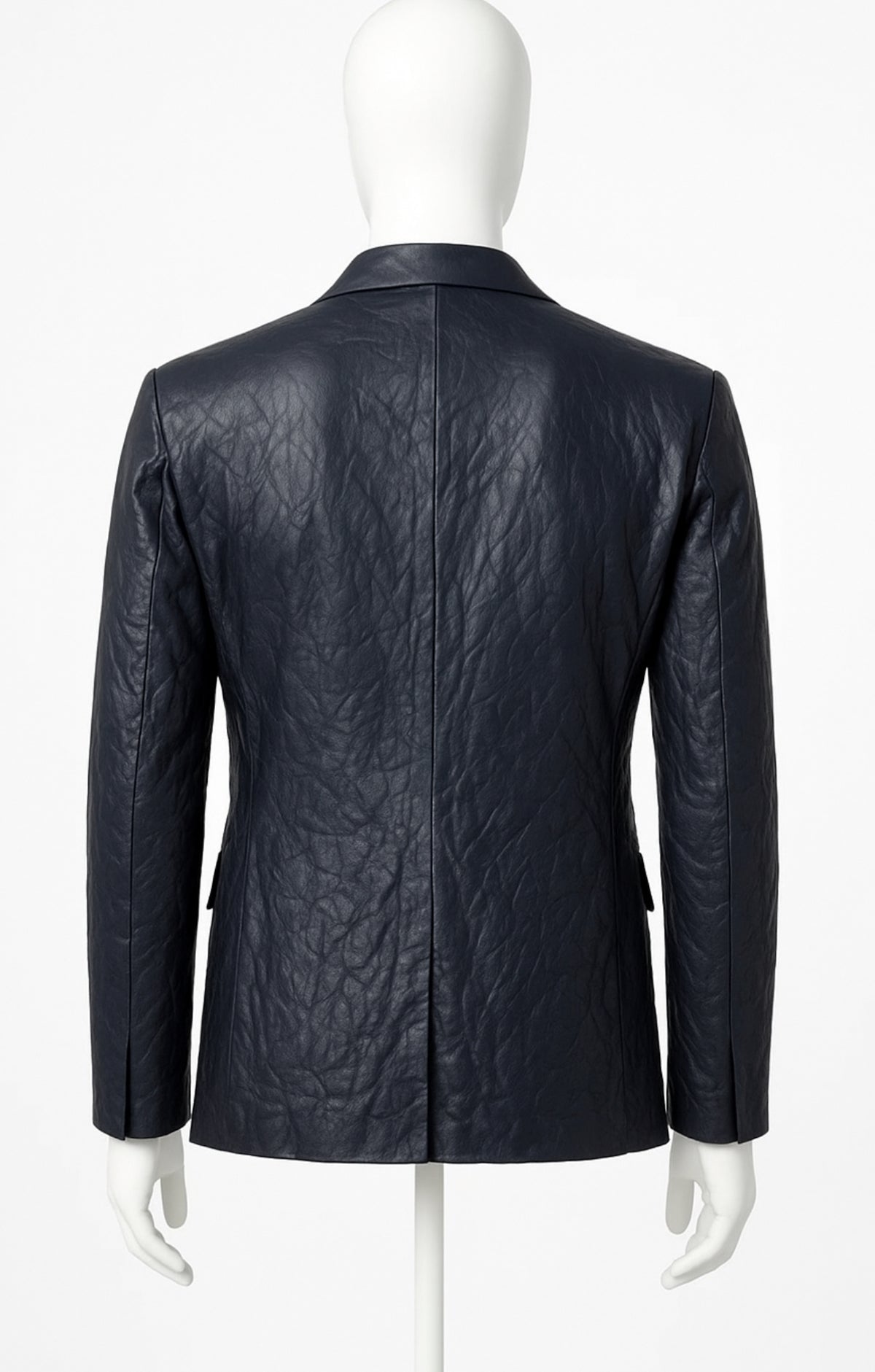ZADIG & VOLTAIRE Valfried Crinkle Leather Jacket Navy Size 50 men