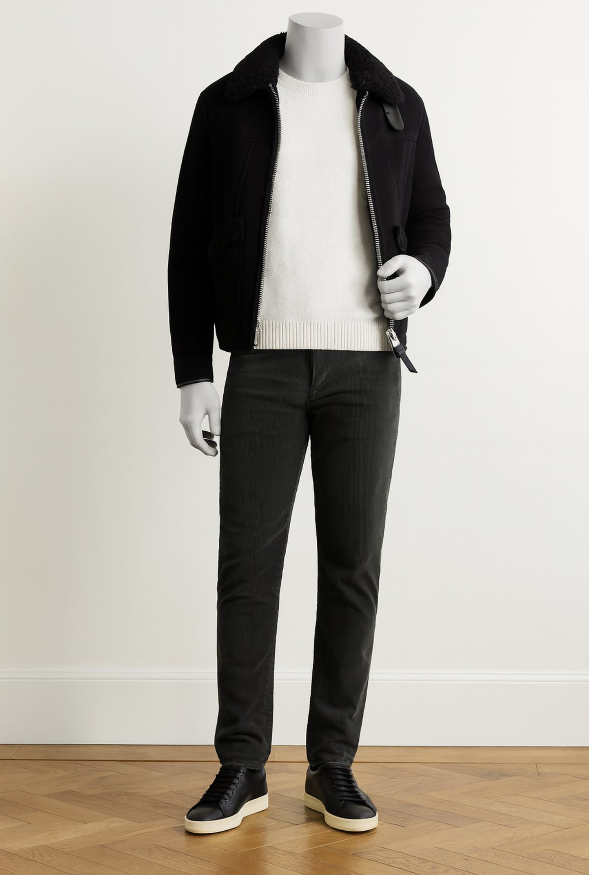 TOM FORD Anthracite SLIM-FIT COTTON-BLEND CORDUROY TROUSERS SIZE 33 MEN