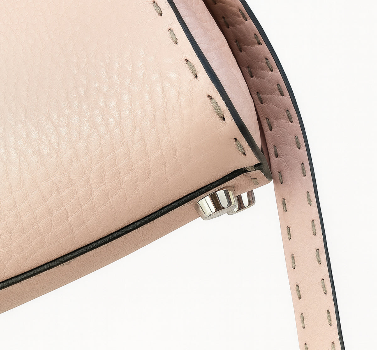 Fendi Pink Selleria Leather Mini Peekaboo Top Handle Bag Handbag ladies