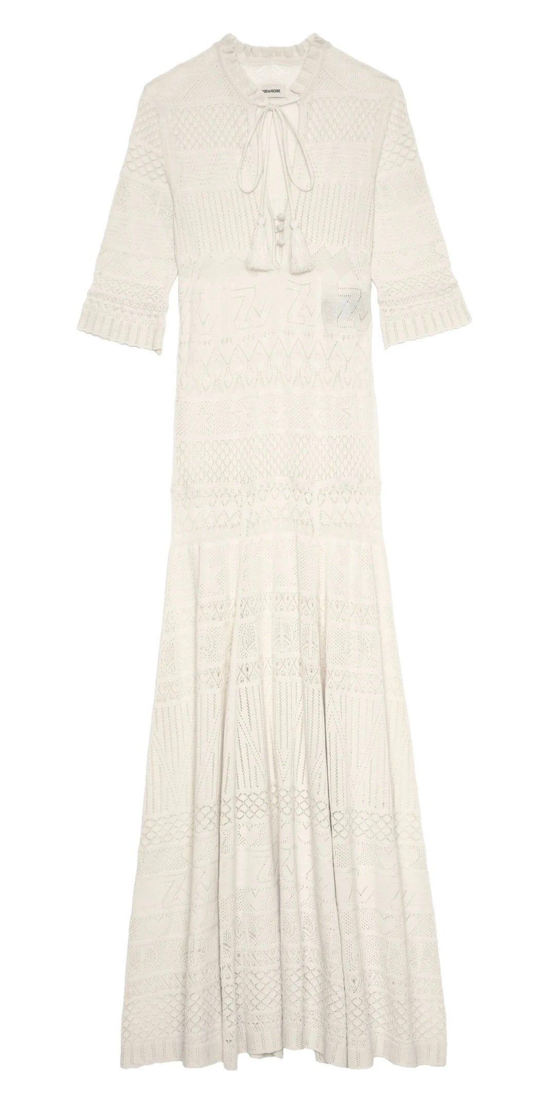 Zadig&Voltaire Memphis pointelle-knit maxi dress Size M medium ladies