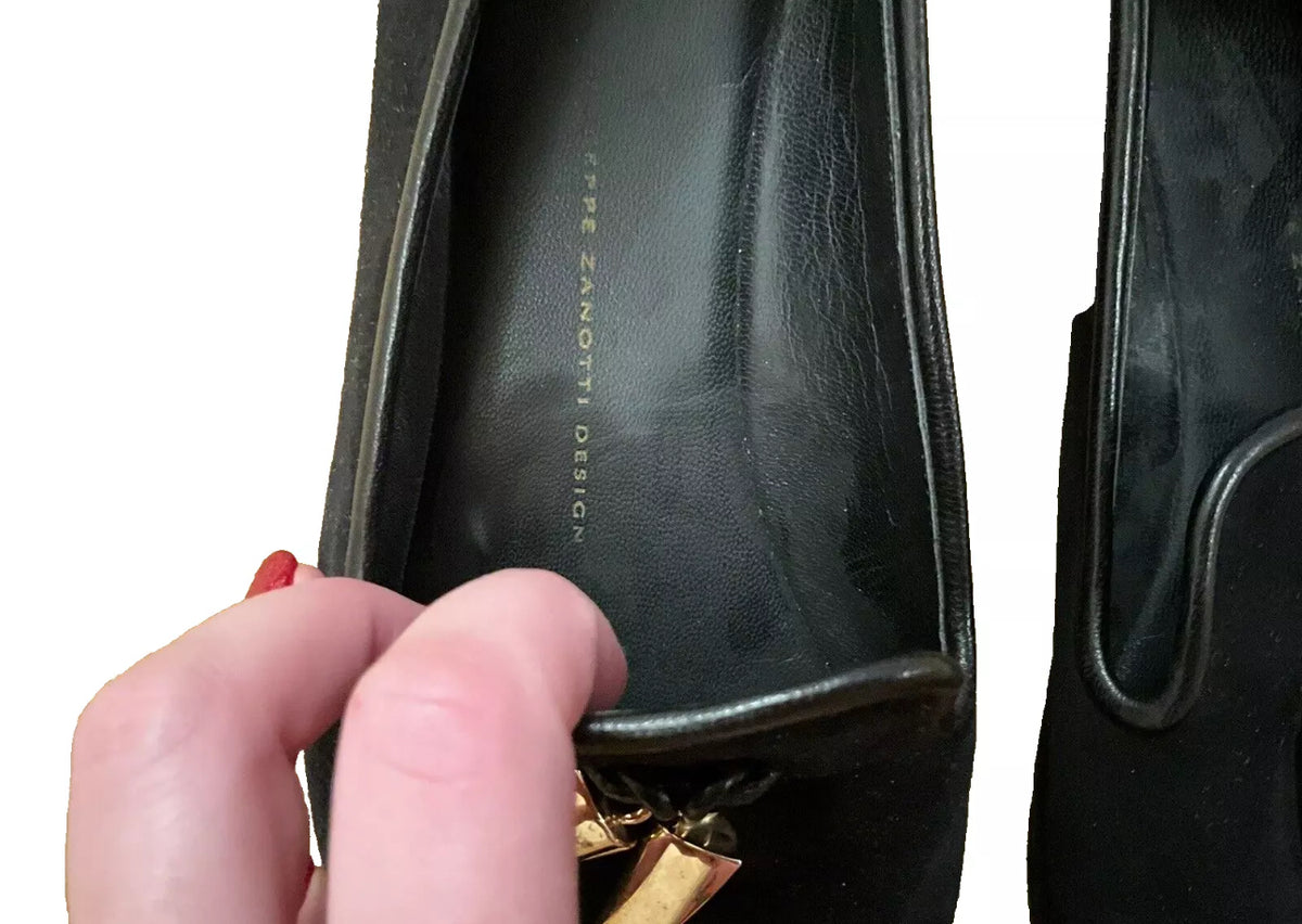 Giuseppe Zanotti Suede Loafers Flat Shoes Size 40 UK 7 US 10 ladies