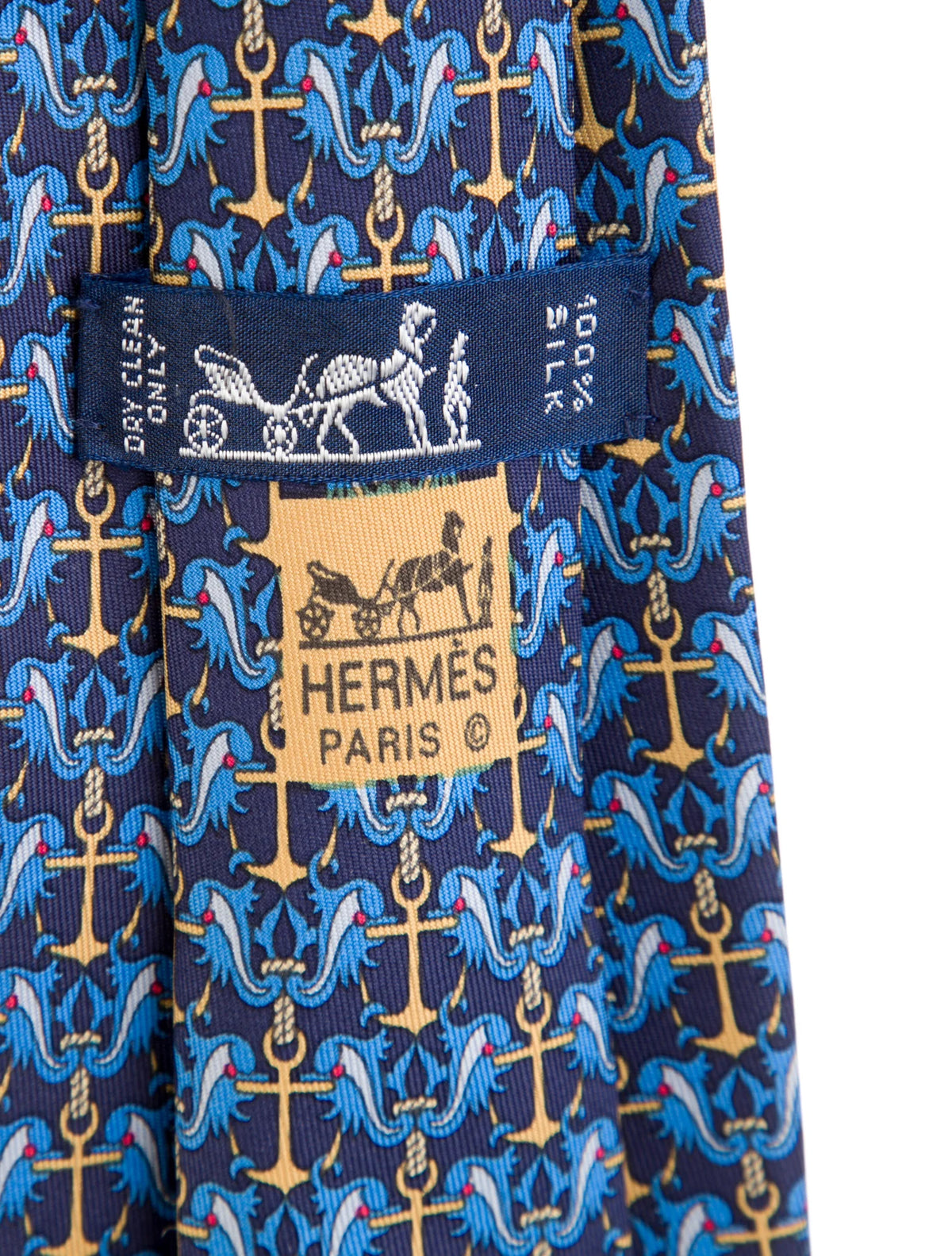 Hermès HERMES Paris Tie 7238 MA Color - Anchors Blue Neck Tie men