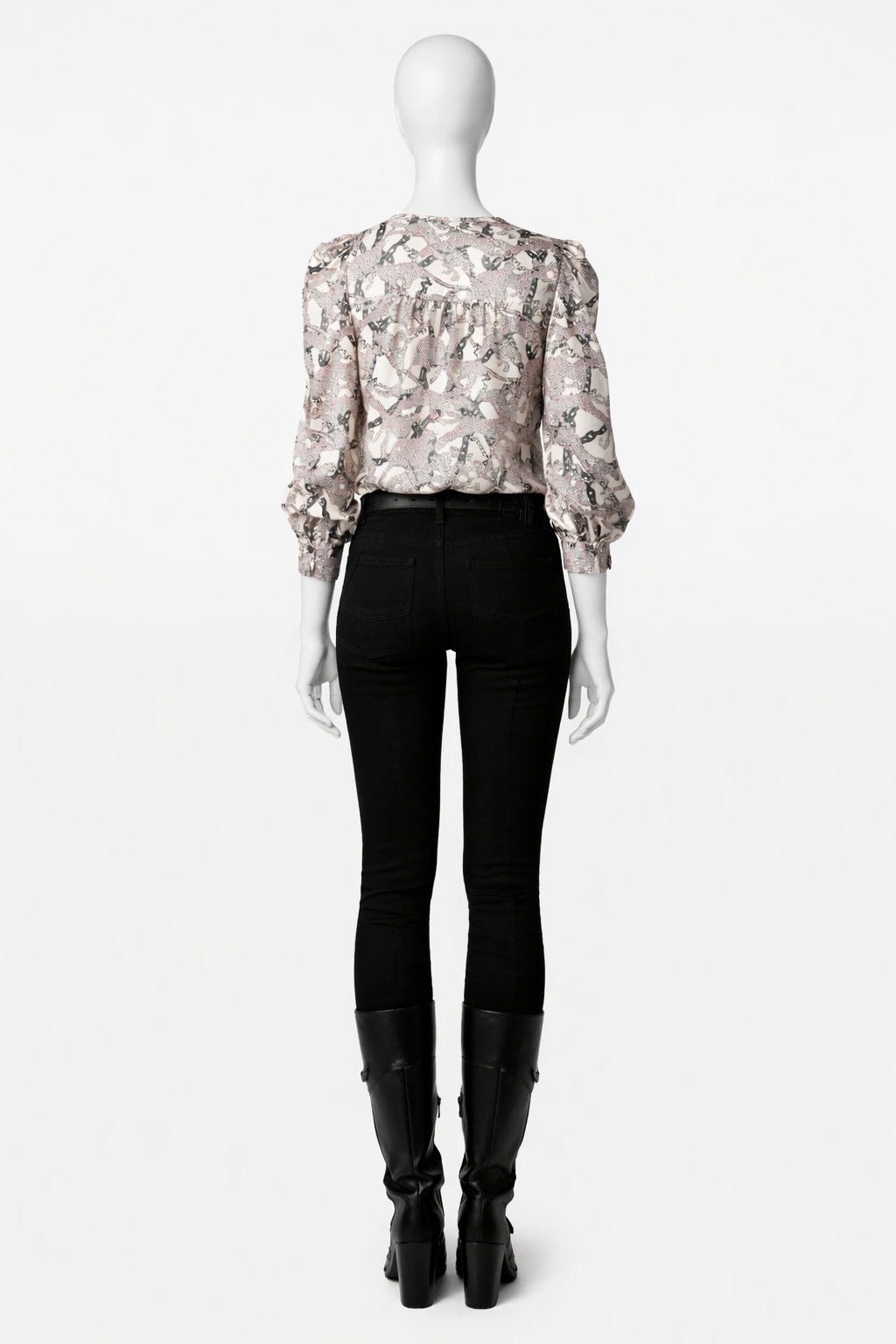 Zadig & Voltaire Telia Twill Wild Chain Silk Blouse Size L large ladies