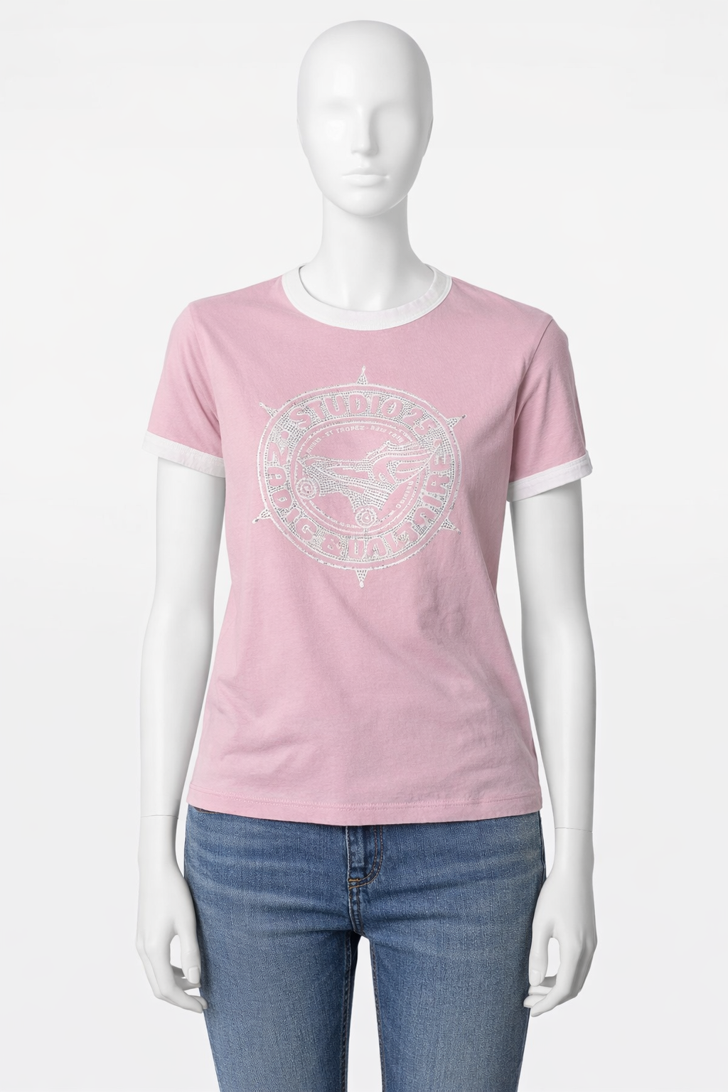 Zadig & Voltaire Cotton Zoe Studio 25 T Shirt in Pink Size S small ladies