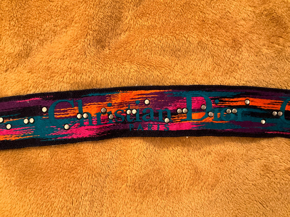 Christian Dior Limited Edition Canvas Studded Bohemian-Inspired Shoulder Strap ladies