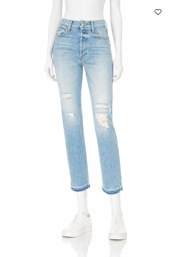 Mother Superior High Waisted Hiker Hover Undone Hem Jeans Size 27 ladies