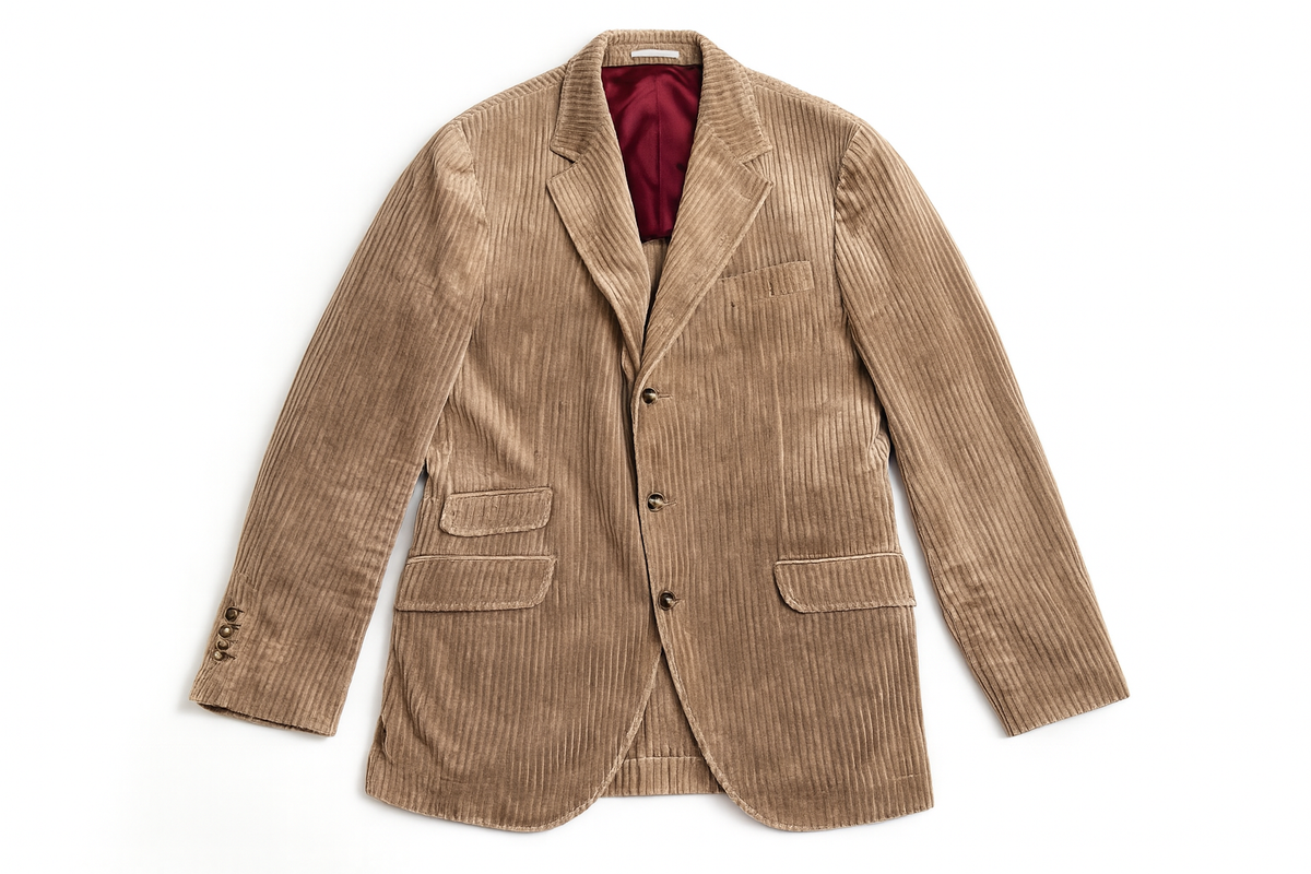 Brunello Cucinelli Beige Brown Corduroy Blazer Jacket size 48 men