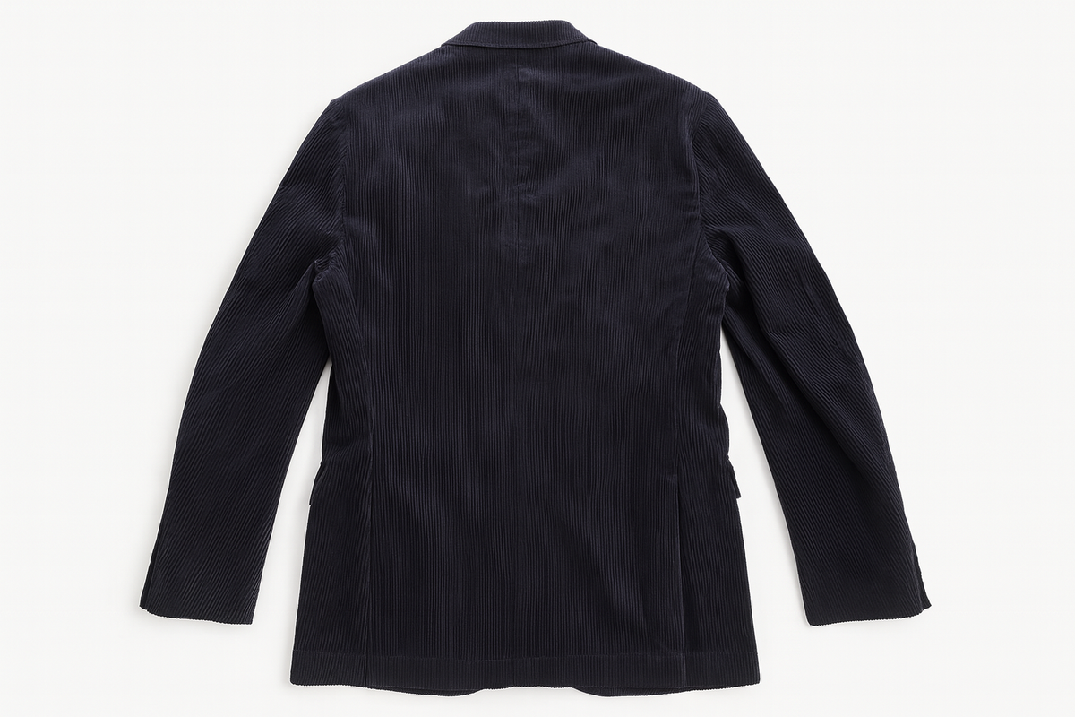 BRUNELLO CUCINELLI NAVY BROWN CORDUROY BLAZER JACKET SIZE 48 MEN