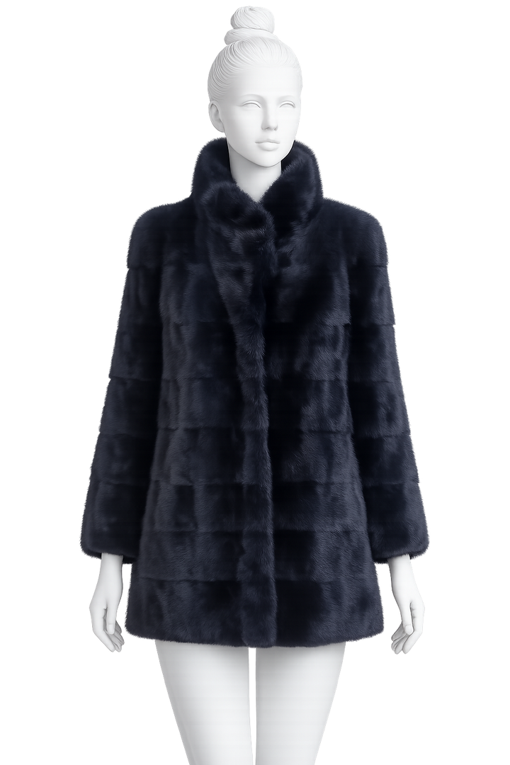 Dario Modena Roma Real Mink Fur Coat Jacket Size I 44 UK 12 US 8 ladies