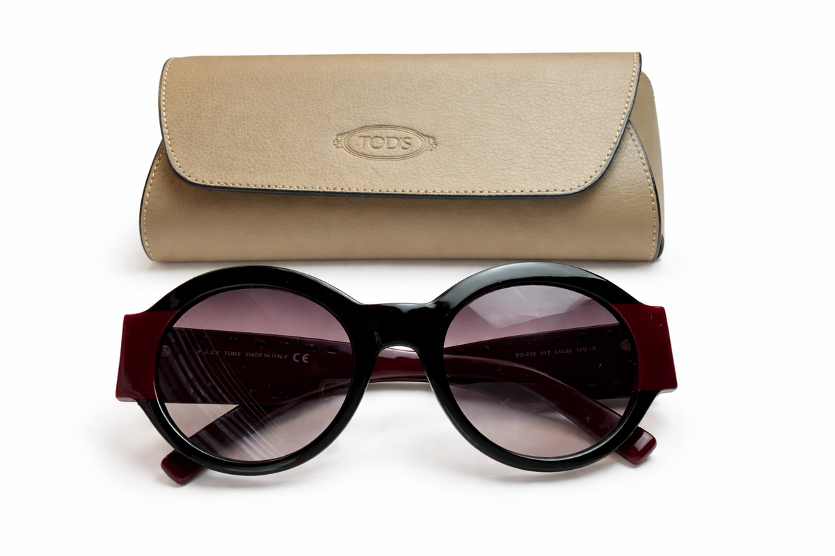 Tod's Burgundy Gradient TO 212 Round Oversized Sunglasses ladies