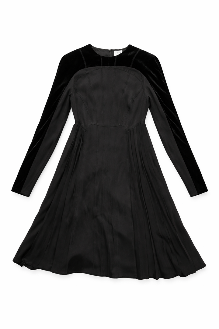 Valentino Black Silk Velvet Dress size I 40 UK 8 US 4 ladies