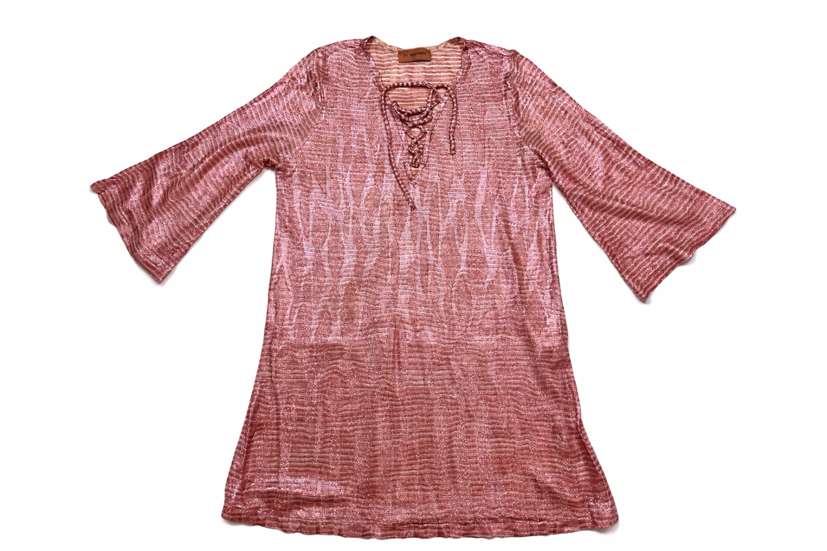 Missoni V neck Pink Cover Up Kaftan Tunic Dress size I 40 UK 8 US 4 S SMALL LADIES