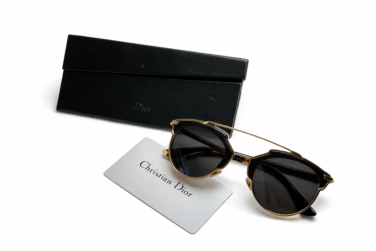 CHRISTIAN DIOR Tortoise Shell Acetate And Goldtone Metal So Real Brow Bar Sunglasses ladies