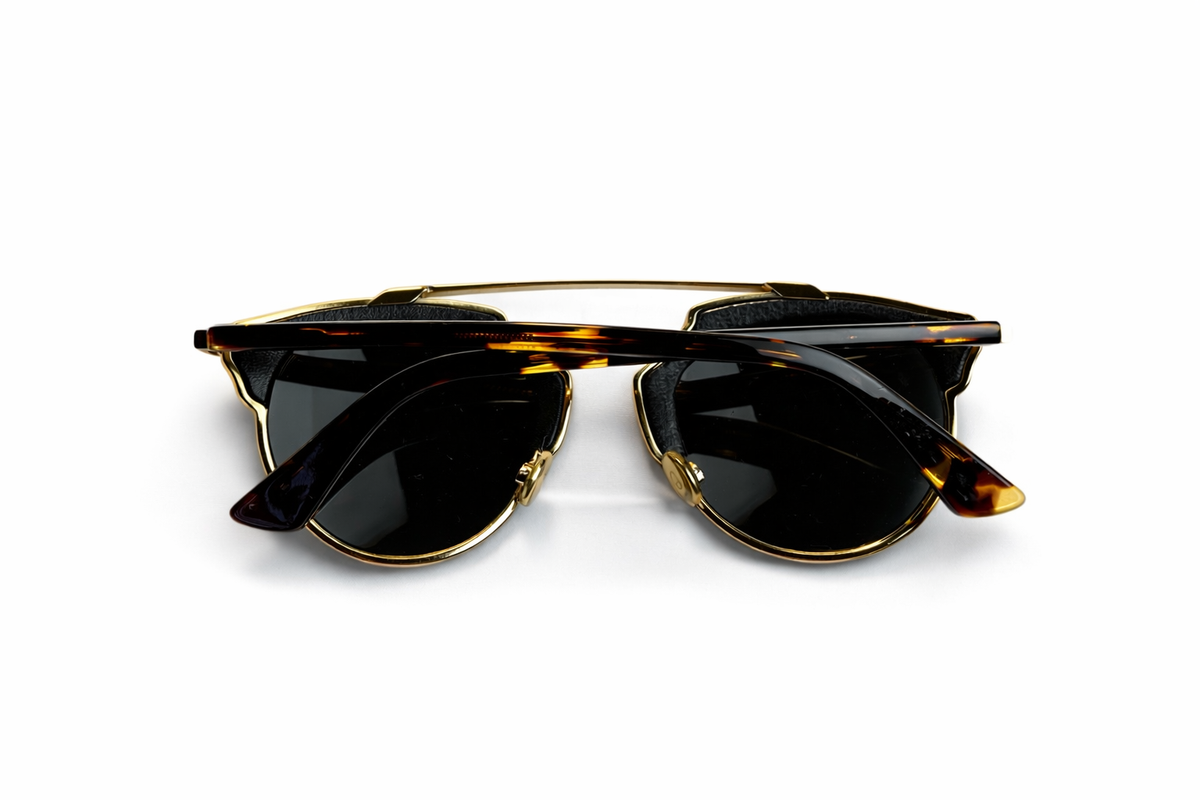 CHRISTIAN DIOR Tortoise Shell Acetate And Goldtone Metal So Real Brow Bar Sunglasses ladies
