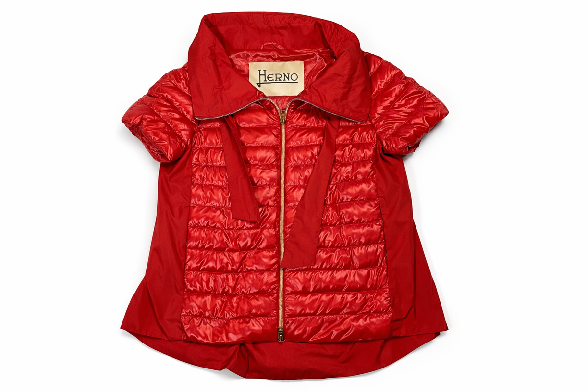 HERNO Short sleeve puffer down feathers jacket SIZE I 40 UK 8 US 4 LADIES