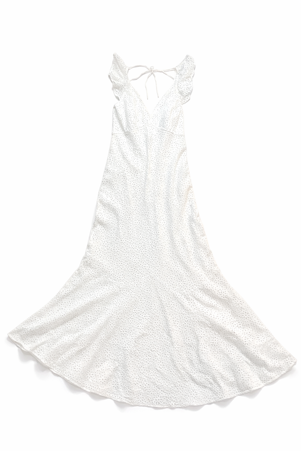 Polo Ralph Lauren White Broderie-Anglaise Linen Maxi Dress Size US 6 UK 10 ladies