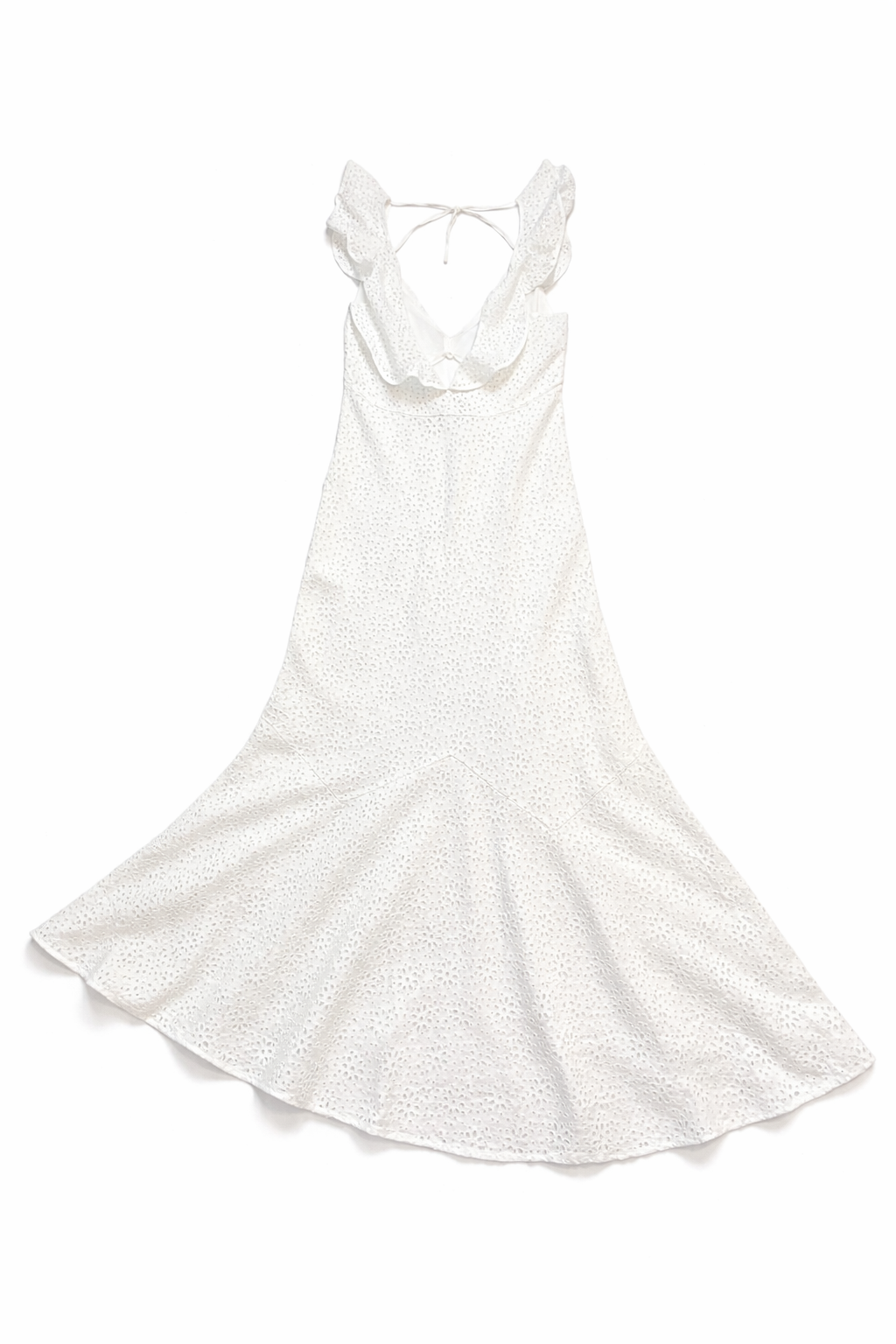 Polo Ralph Lauren White Broderie-Anglaise Linen Maxi Dress Size US 6 UK 10 ladies