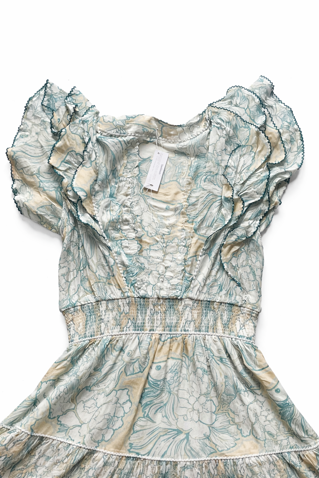 Poupette St Barth x Vilebrequin Camila Mini Dress Hidden Fishes Handmade size XS ladies
