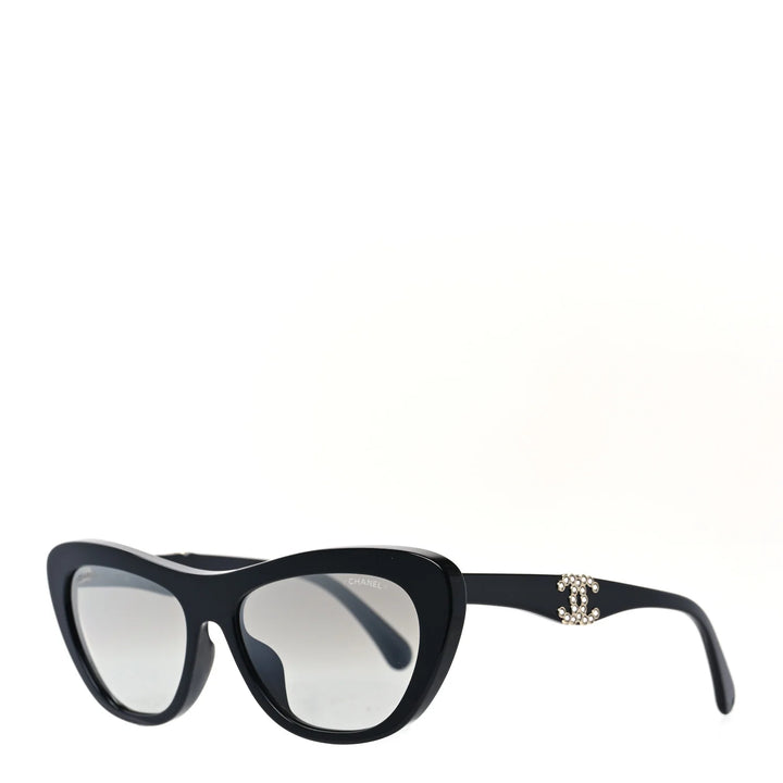 CHANEL Acetate Crystals CC Butterfly Sunglasses 71417A Black LADIES