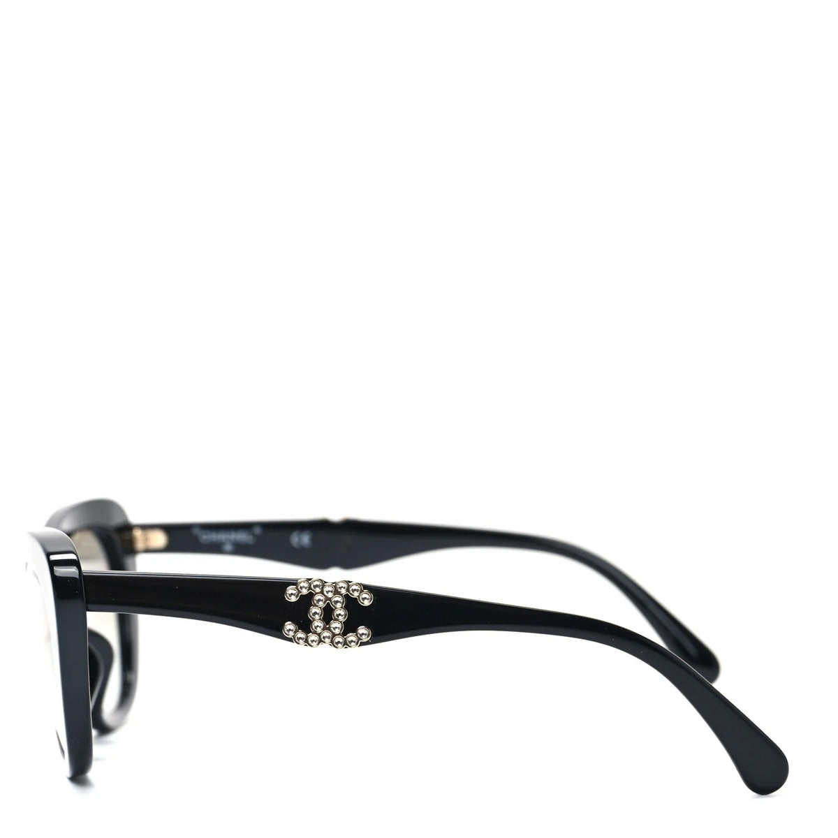 CHANEL Acetate Crystals CC Butterfly Sunglasses 71417A Black LADIES