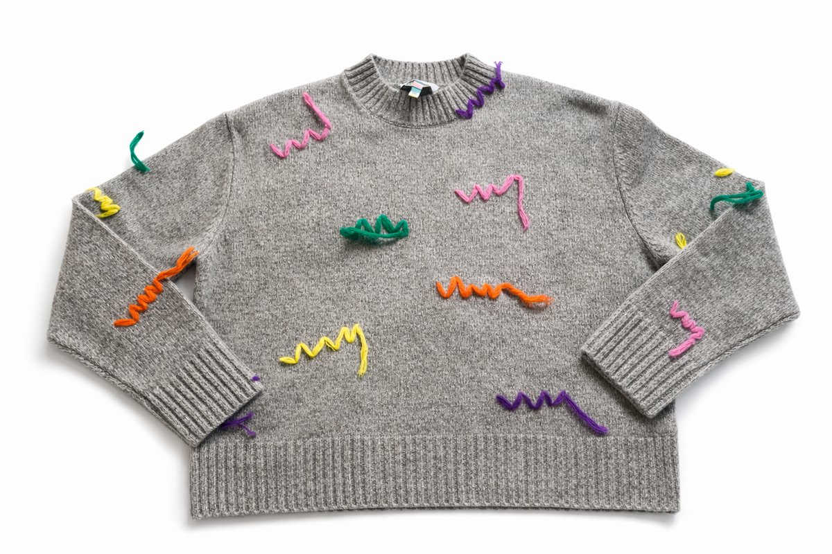 Mira Mikati Extra Fine Merino Wool Embroidered Pullover Sweater Jumper Size EU 38 ladies