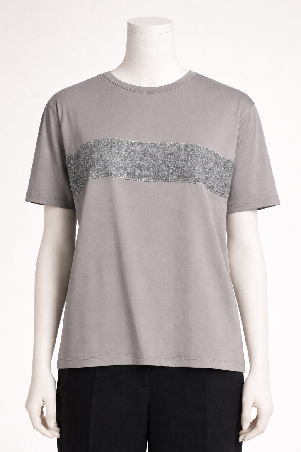 HERNO Resort Alpaca Trim Taupe T shirt size I 40 UK 8 US 4 S small ladies