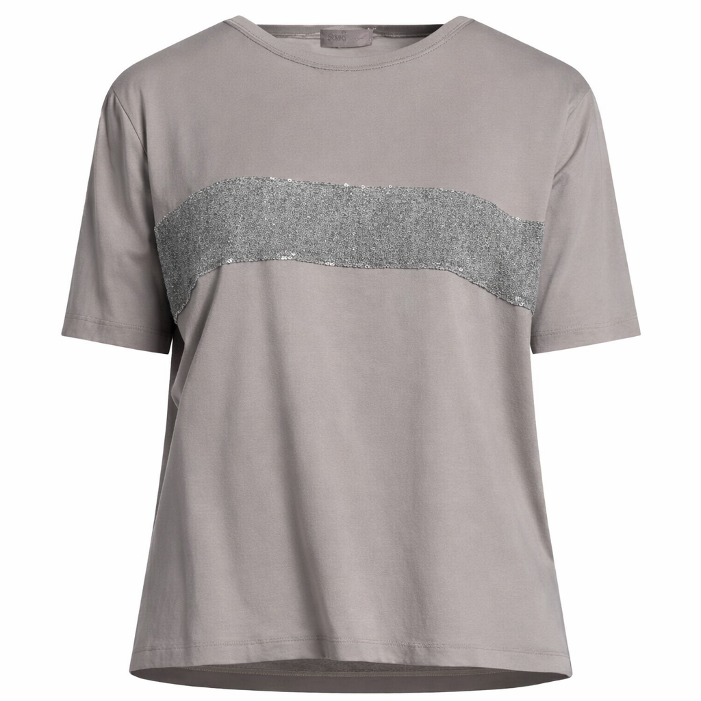 HERNO Resort Alpaca Trim Taupe T shirt size I 40 UK 8 US 4 S small ladies