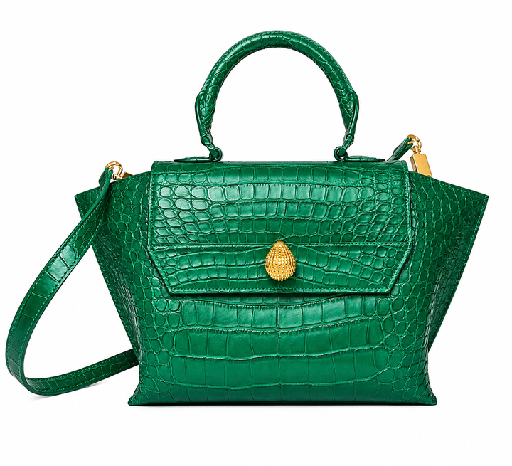 Ethan K Limited Edition Green Emerald Crocodile Satchel Handbag Bag Ladies
