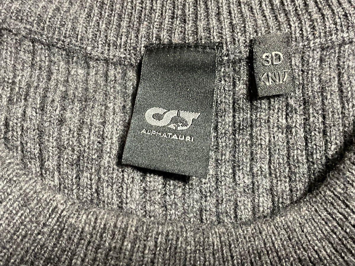 AlphaTauri Grey 3D Ribbed Knit Wool & Cashmere Jumper – Size S men