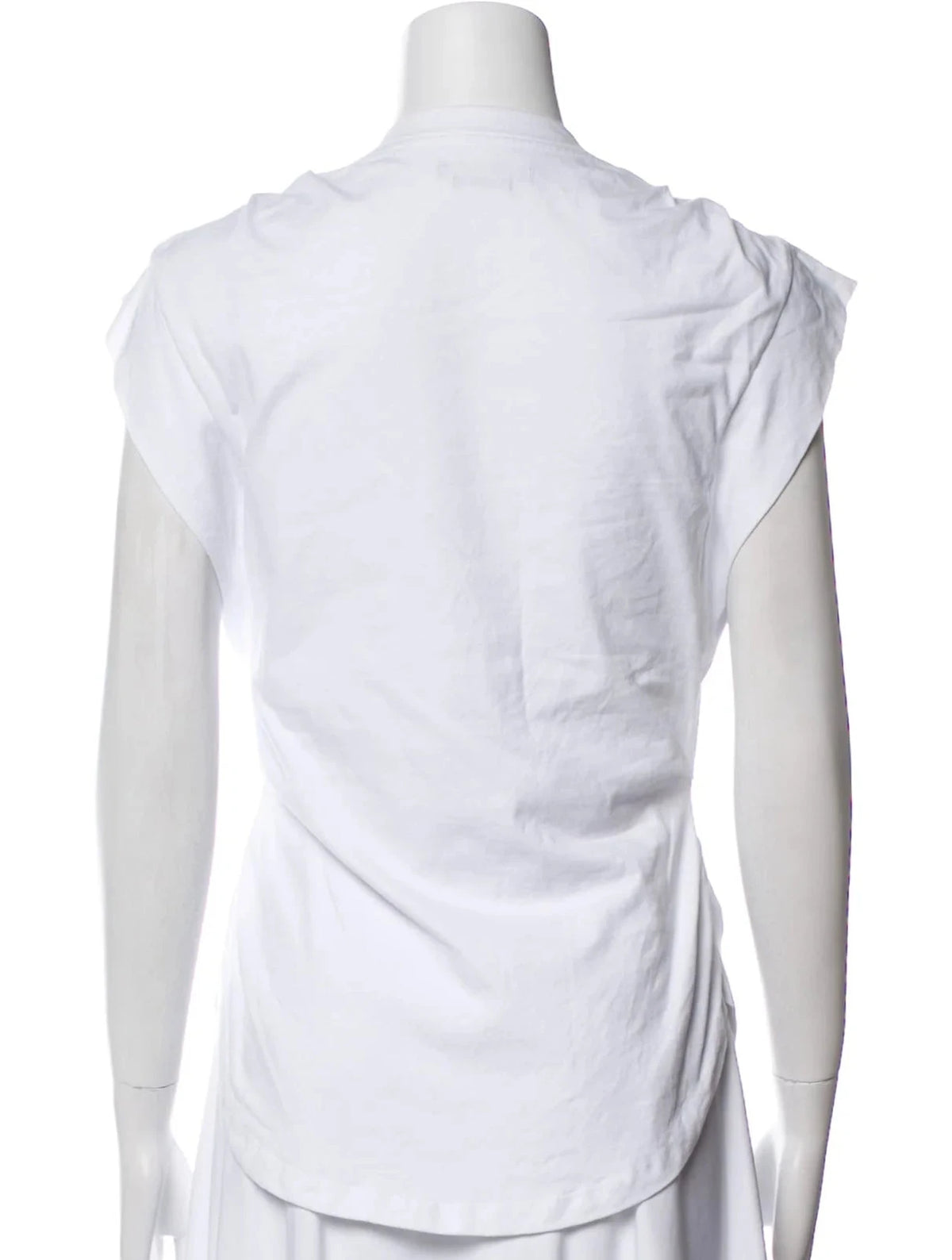 Isabel Marant Women's White V-Neck Cap Sleeve T-Shirt Top Size M medium ladies