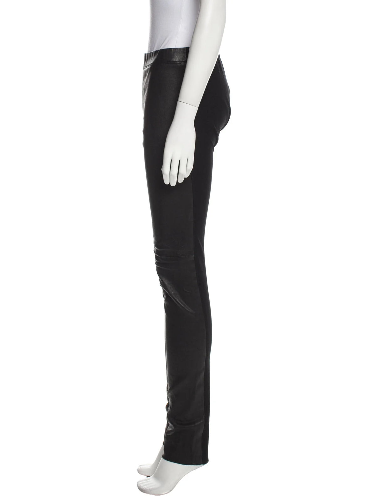 JOSEPH Leather Lambskin Panel & Gab Stretch leggings trouser Size F 38 UK 10 US 6 ladies