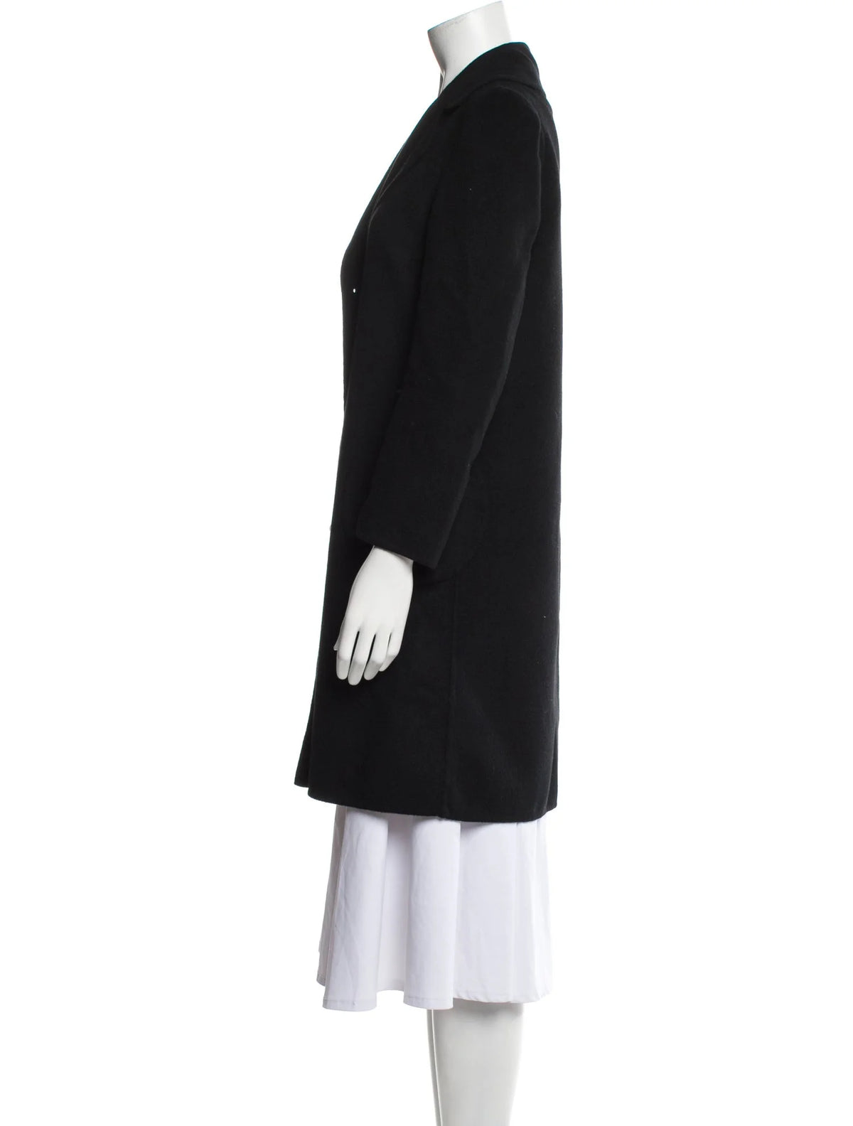 Michael Kors Black Wool Mid Length Coat Ladies