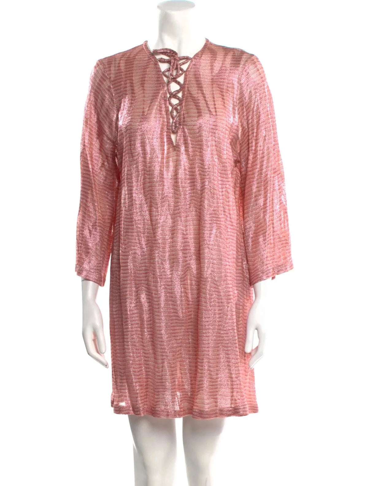 Missoni V neck Pink Cover Up Kaftan Tunic Dress size I 40 UK 8 US 4 S SMALL LADIES