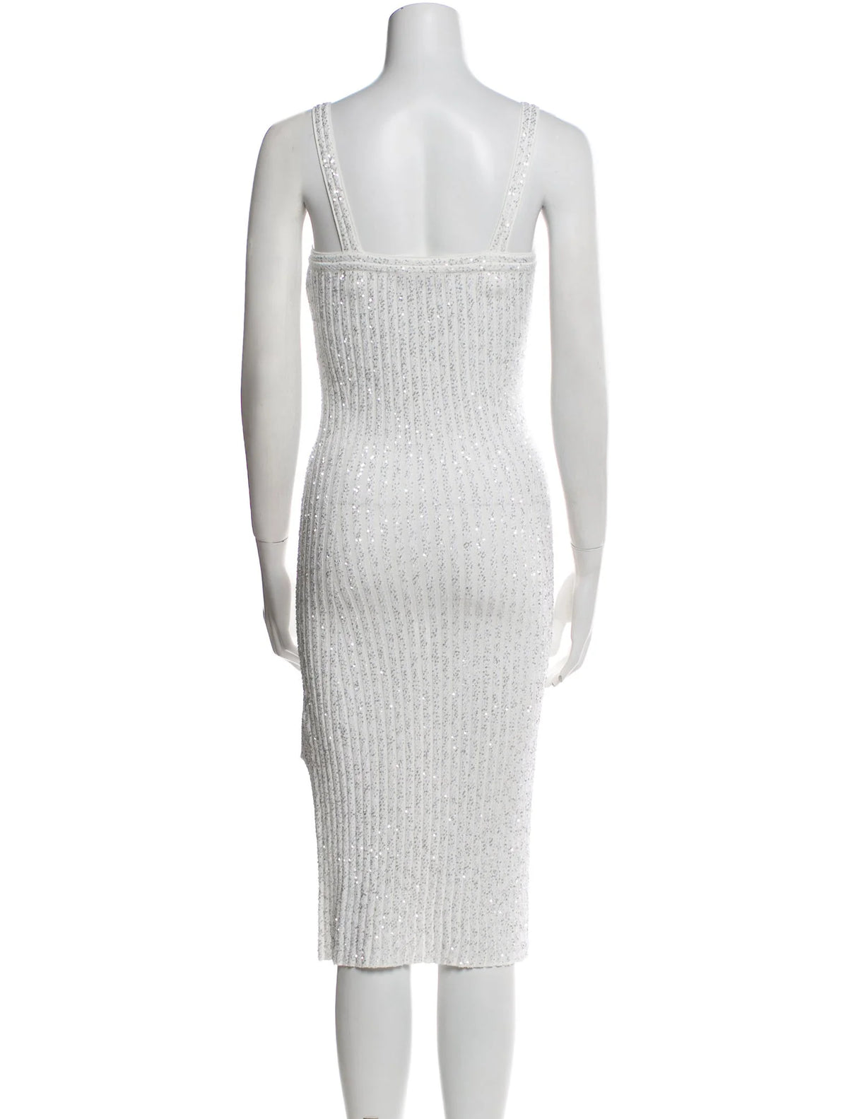 Missoni white Sequin-embellished ribbed-knit midi dress Size I 42 UK 10 US 6 ladies