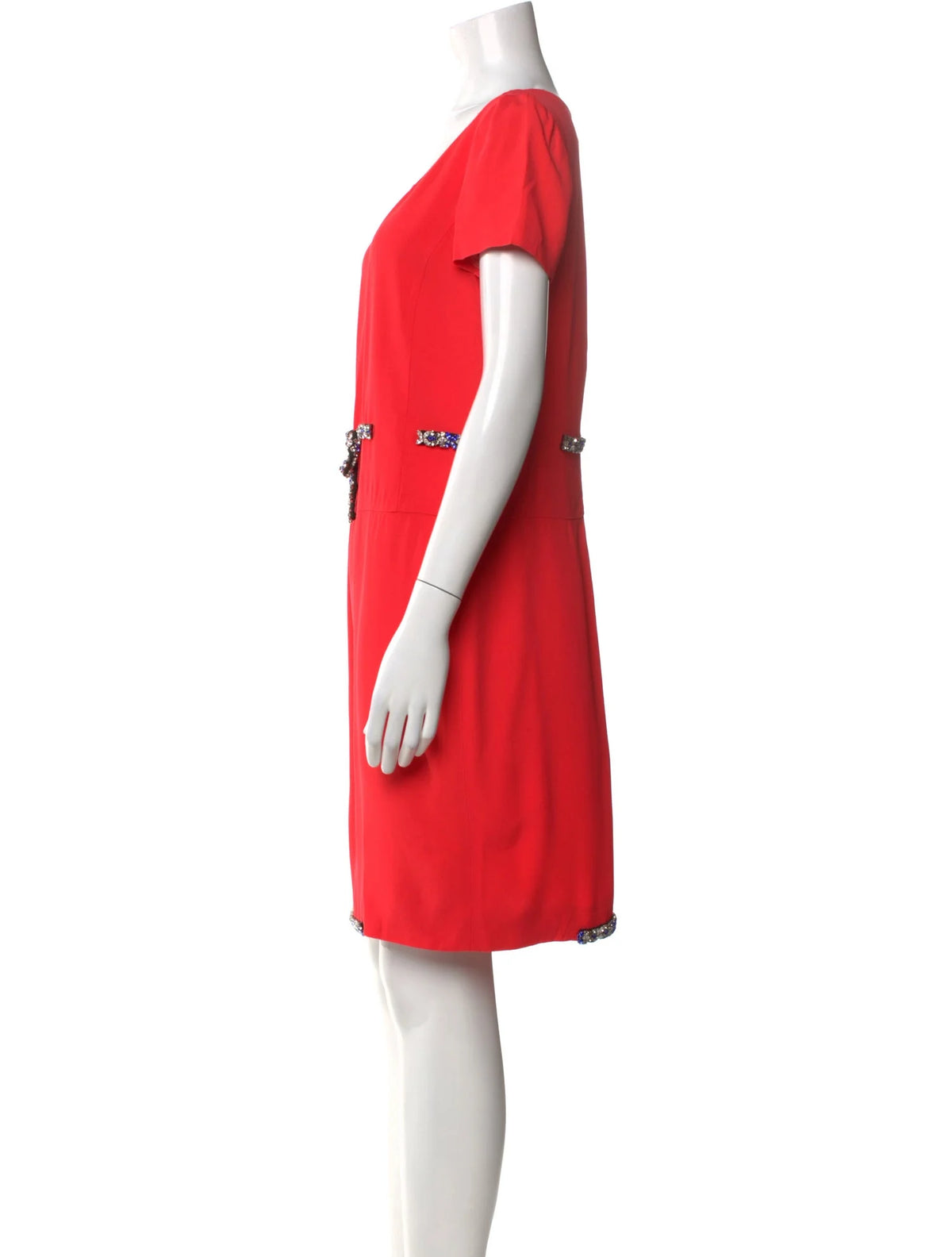 Prada Red Crystals Bow Dress size I 42 UK 10 US 6 ladies