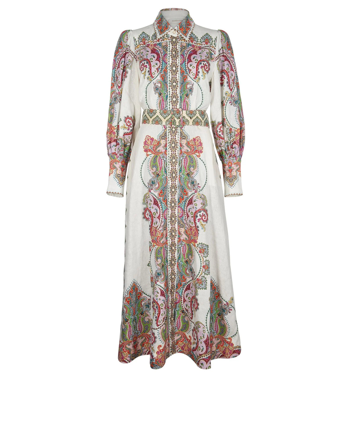 ZIMMERMANN NINETY-SIX SHIRT PAISLEY PRINT LINEN DRESS SIZE 1 S SOLD OUT ladies
