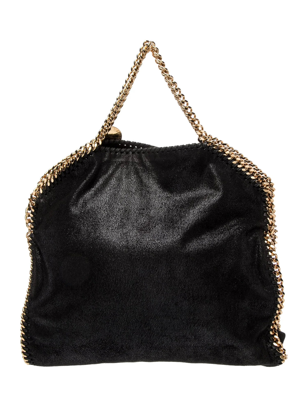 Stella McCartney Falabella Faux Leather Foldover Tote In Black With Gold Chain ladies