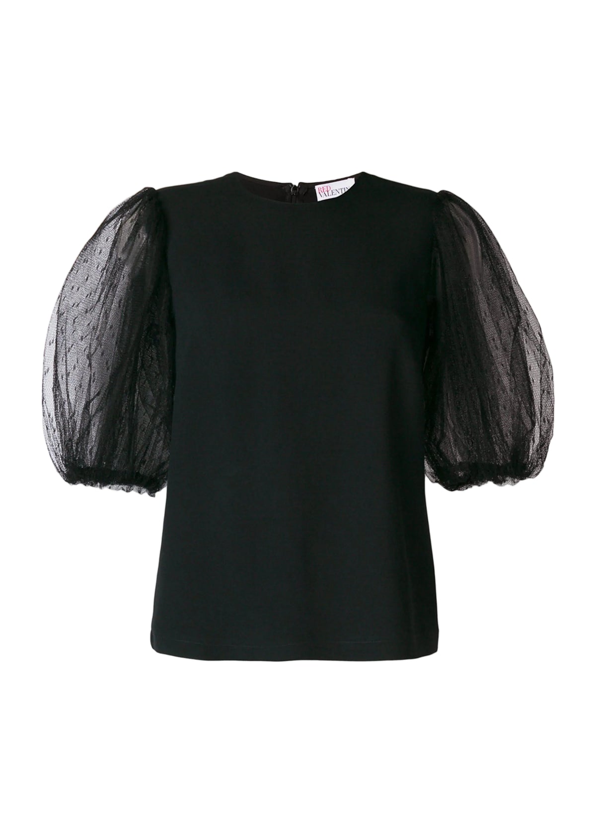 RED Valentino Black crepe top with balloon sleeves Size I 42 UK 10 US 6 ladies