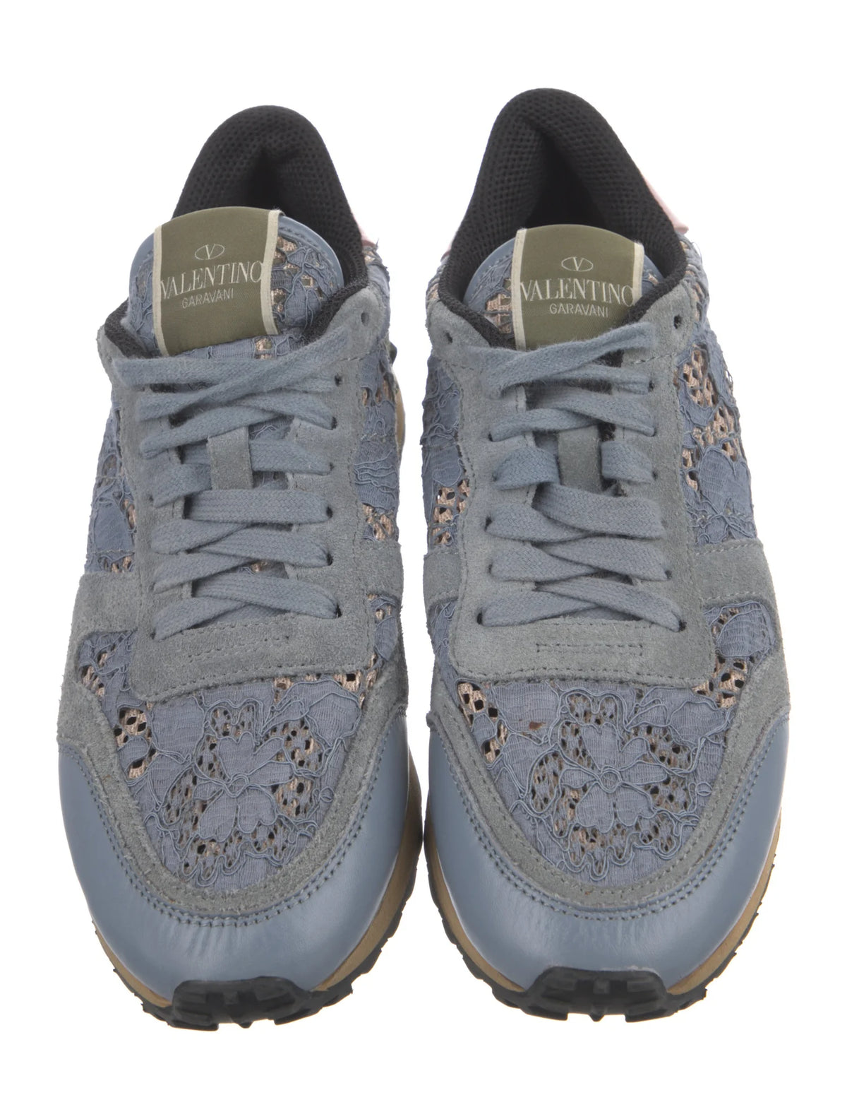 Valentino Rockrunner Lace Suede Printed Sneakers Trainers Size 38 UK 5 US 8 ladies