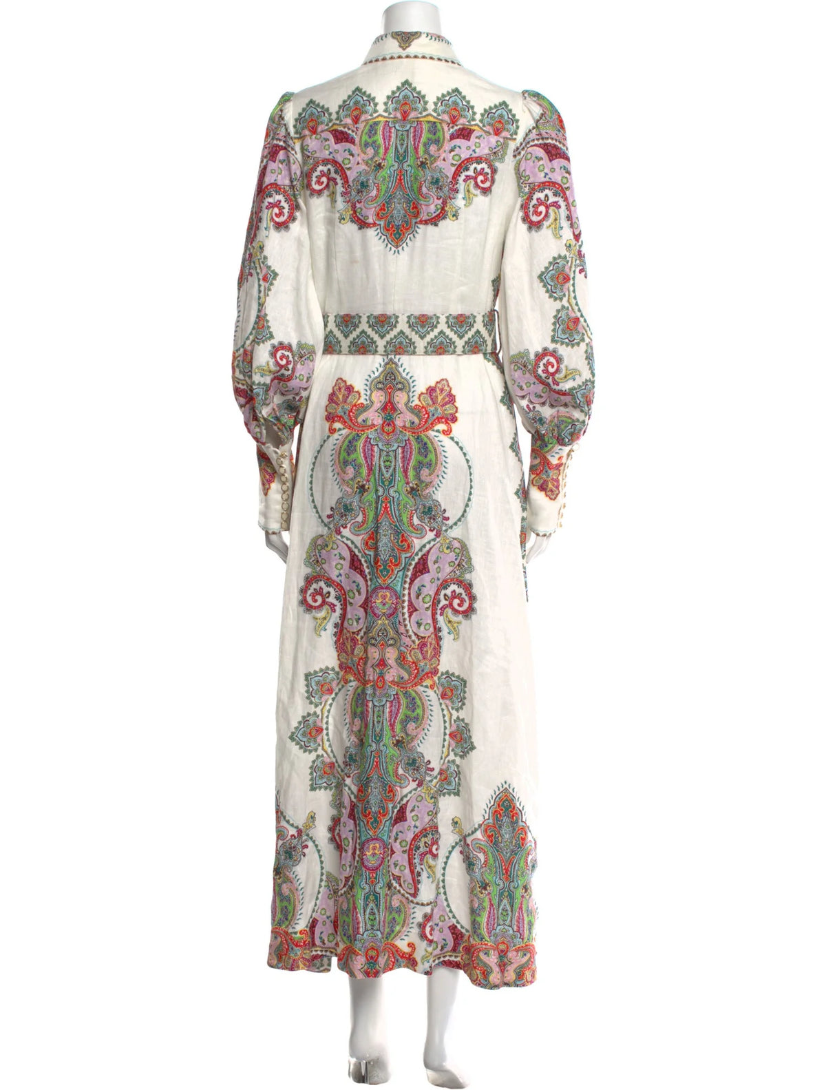 ZIMMERMANN NINETY-SIX SHIRT PAISLEY PRINT LINEN DRESS SIZE 1 S SOLD OUT ladies