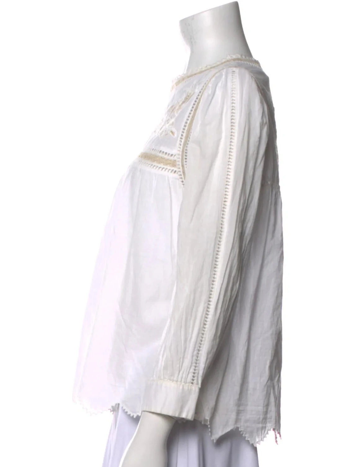 Zadig&Voltaire Temper Voile Embroidered Tunic Blouse Size M medium ladies