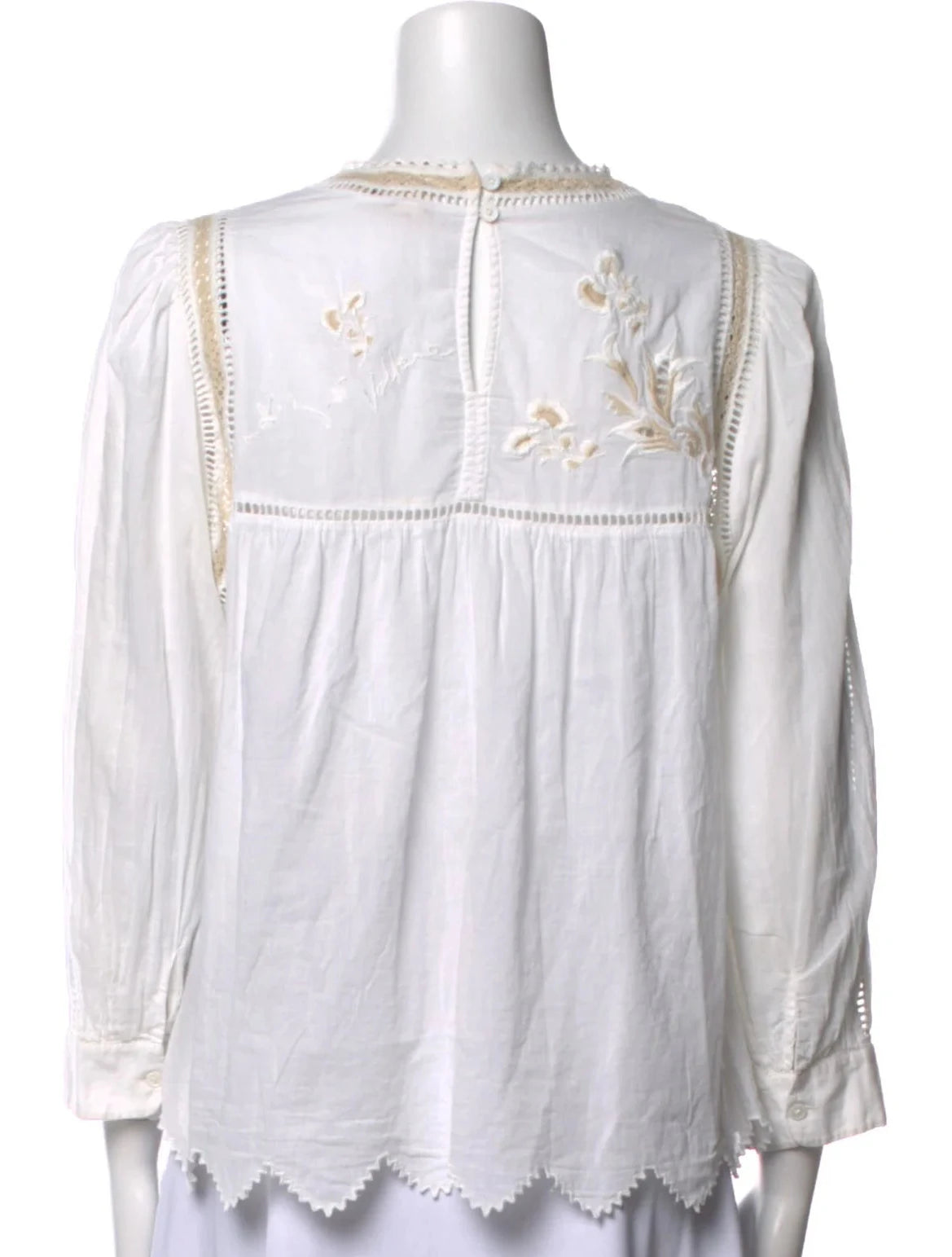 Zadig&Voltaire Temper Voile Embroidered Tunic Blouse Size M medium ladies