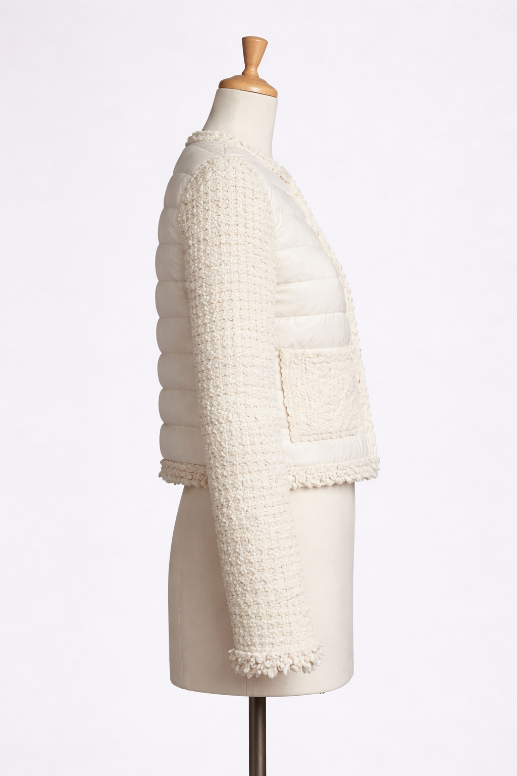 Moncler Tweed Fringe Blazer Jacket Size M medium ladies