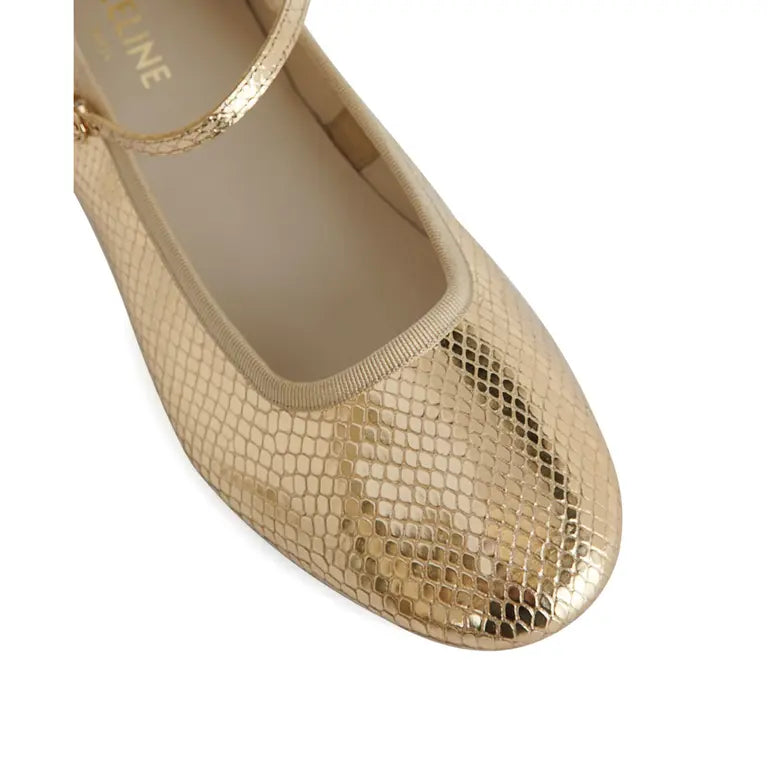 CELINE Mary jane ballerina Celine ballerinas in gold leather size 40 ladies