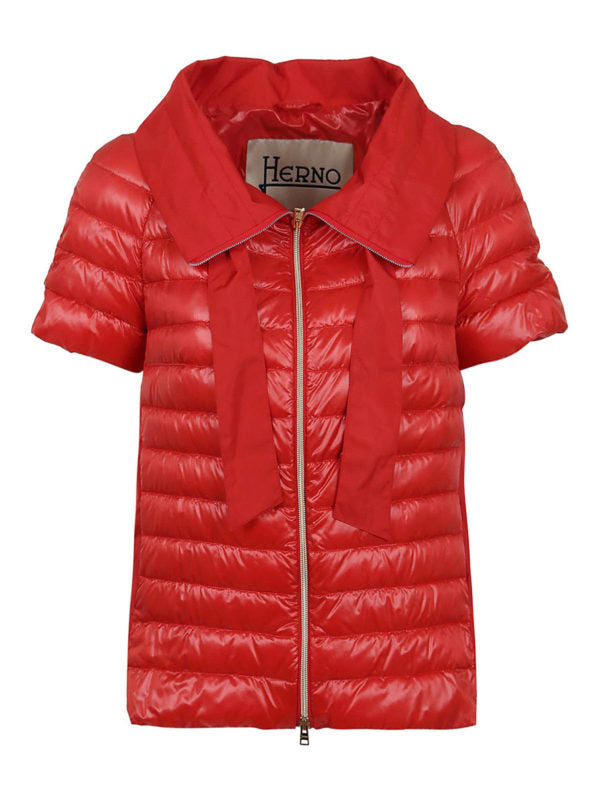 HERNO Short sleeve puffer down feathers jacket SIZE I 40 UK 8 US 4 LADIES